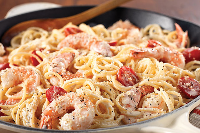 Cracked Black Pepper-Shrimp Alfredo