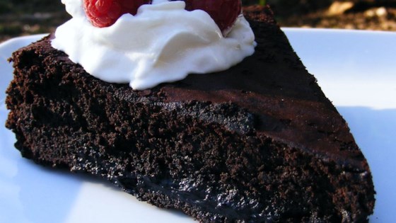 Warm Flourless Chocolate Cake with Caramel Sauce