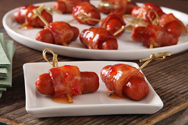 Sweet & Spicy Bacon Wrapped Smokies