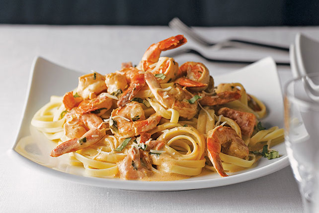 Easy Shrimp Fettuccine for Two