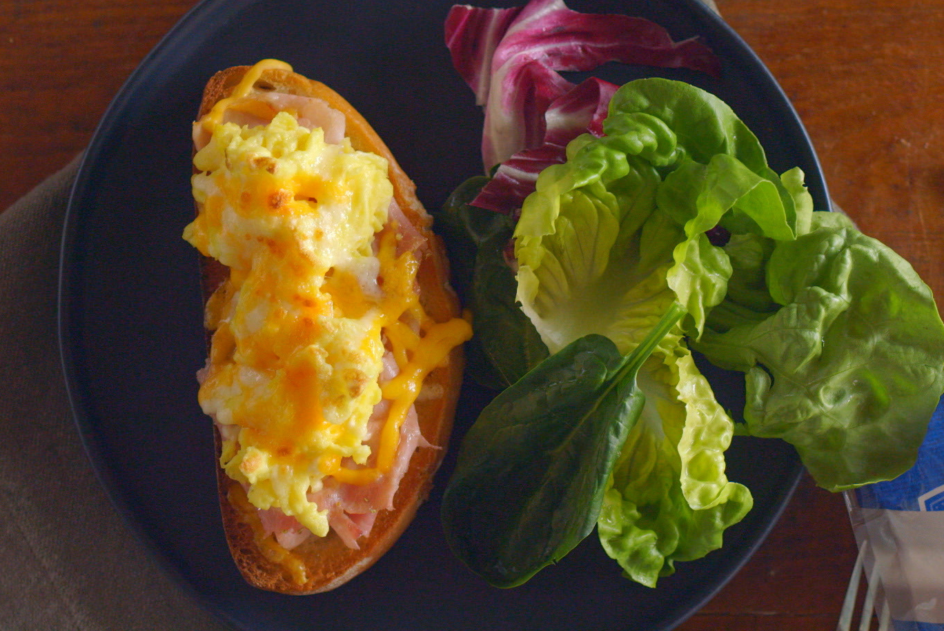 Ham, Egg, and Cheddar Toast