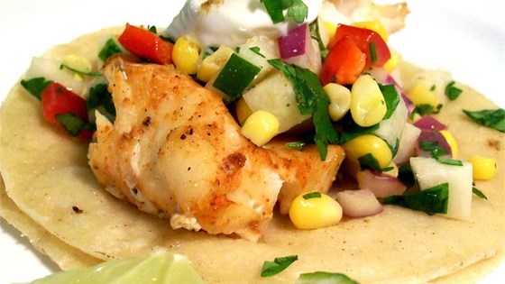 Fiery Fish Tacos with Crunchy Corn Salsa