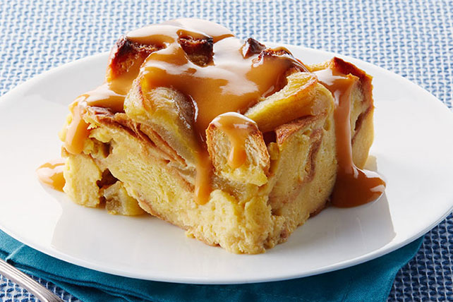 Slow-Cooker Apple Bread Pudding with Warm Butterscotch Sauce