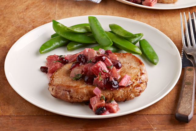 Rhubarb Chutney Pork Chops for Two