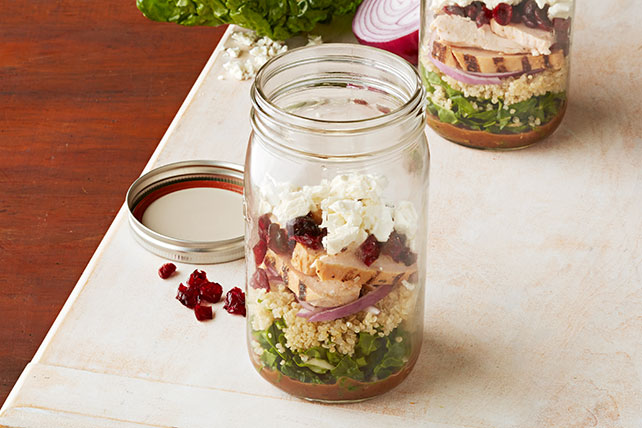 Balsamic Chicken and Quinoa Salad in a Jar