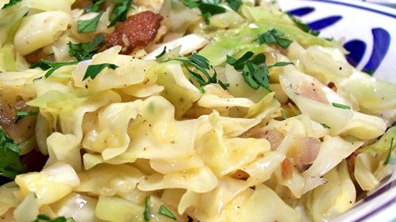 Fried Cabbage with Bacon, Onion, and Garlic