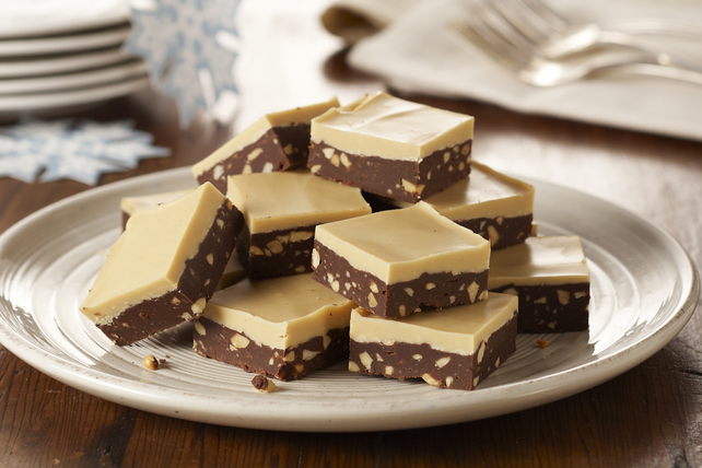 Layered Chocolate-Peanut Butter Fudge