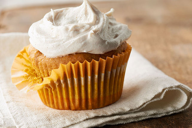 Pumpkin Cupcakes with Cinnamon-Cream Cheese Frosting