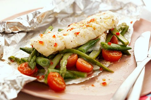 Cod and Veggie Foil Pack
