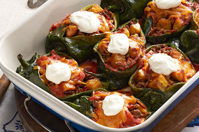 Beef and Plantain Chiles Rellenos