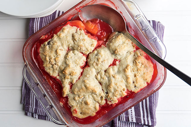 Warm Peach-Berry Cobbler