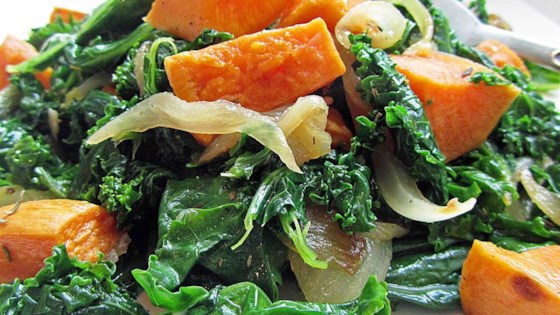 Roasted Yam and Kale Salad