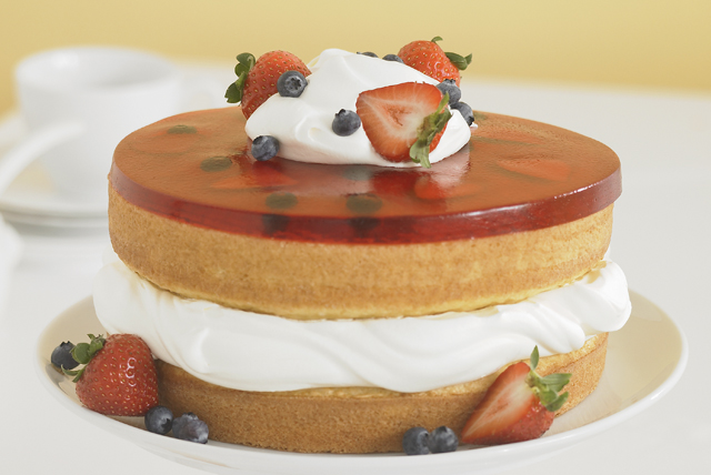 Strawberry JELL-O Upside-Down Cake