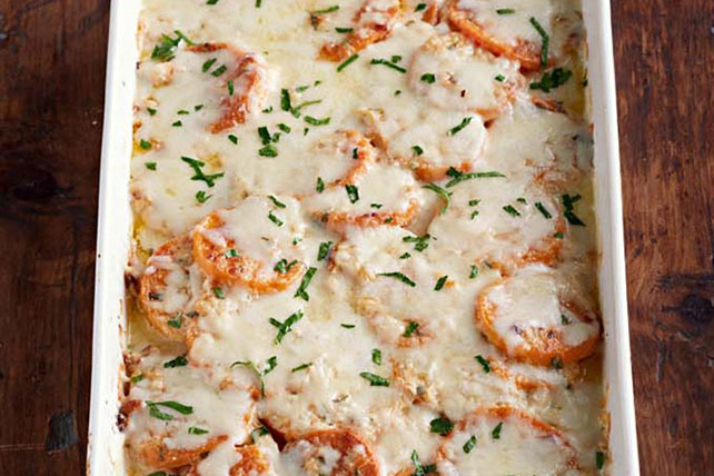 Cheesy Scalloped Sweet Potatoes