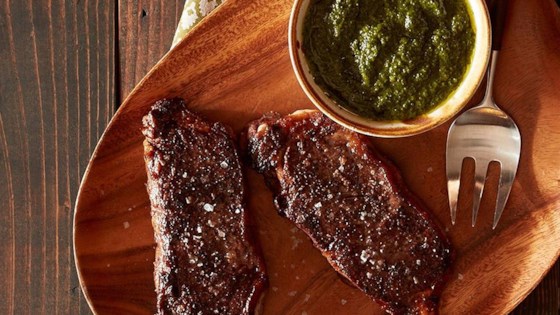 Roasted New York Strip Steak with Chimichurri Sauce