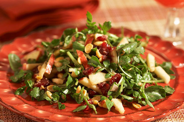 Watercress Salad with Apples, Cranberries & Peanuts