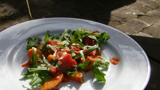 Roasted Sweet Potato and Rocket Salad