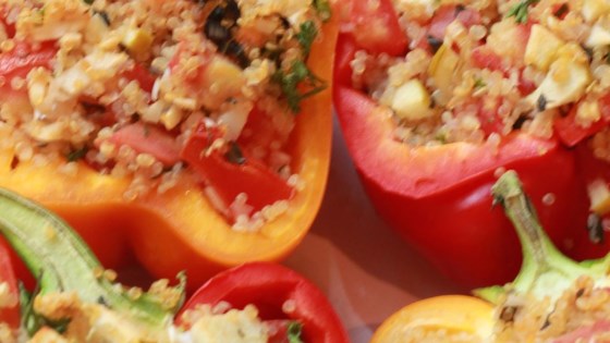 Vegetarian Stuffed Red Bell Peppers