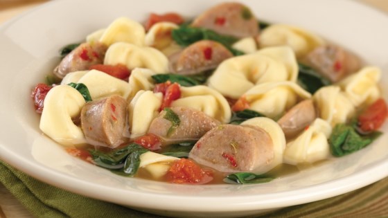 Sweet Italian Chicken Sausage and Tortellini Soup