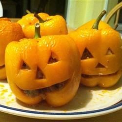 Stuffed Jack-O-Lantern Bell Peppers