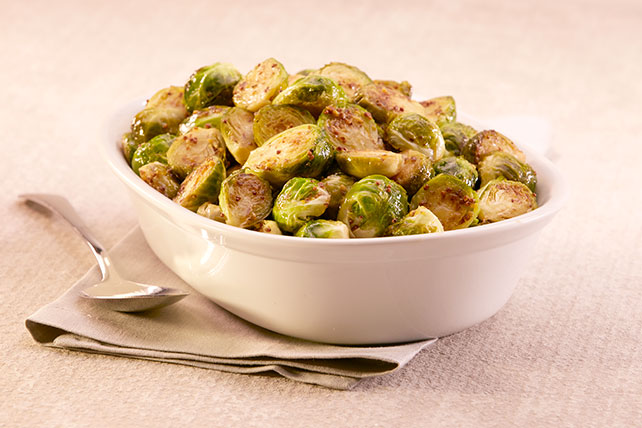 Maple and GREY POUPON-Glazed Brussels Sprouts