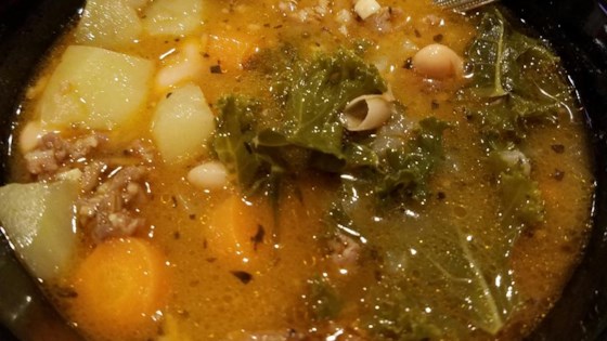 Almost Tuscan Sausage and Kale Soup