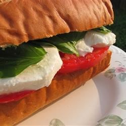 Basil, Tomato and Mozzarella Sandwich