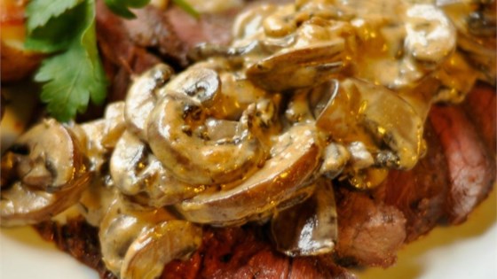 Flat Iron Steak with Mushroom Sauce