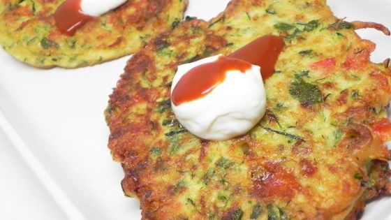Indian-Influenced Zucchini Onion Pepper Latkes