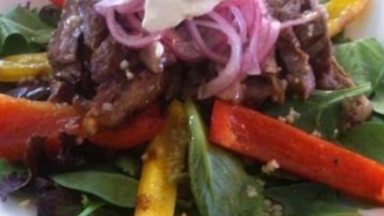 Grilled Fajita Steak Salad With Pickled Pink Onions